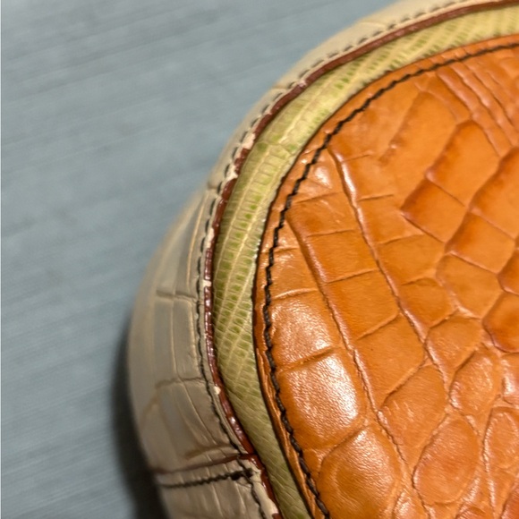 Brahmin Cream, Brown and Green Crocodile Pattern Shoulder Bag Vintage? - Picture 15 of 15